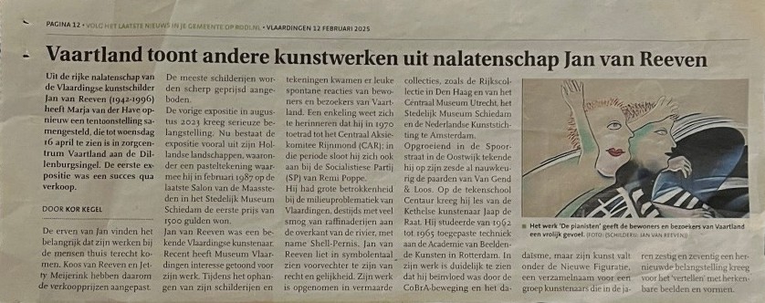 Vaartland toont andere kunstwerken uit nalatenschap Jan van Reeven
